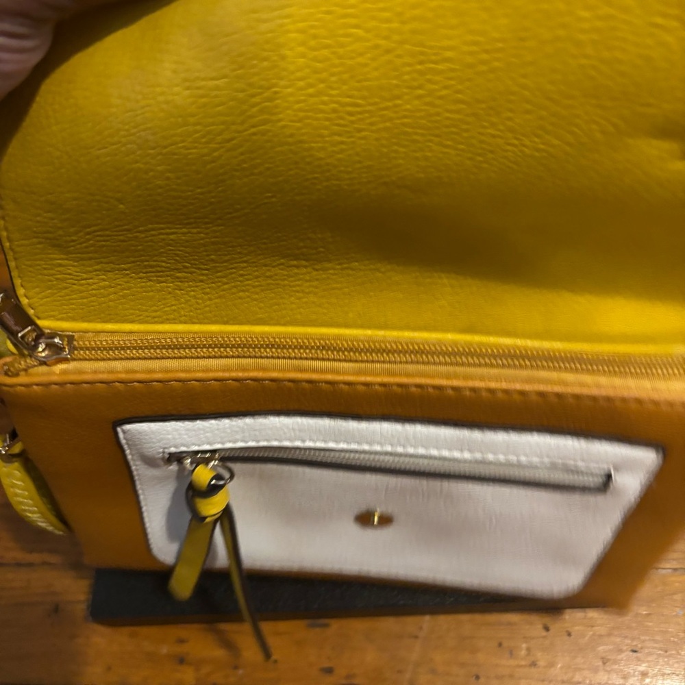 Yellow and Tan Women's Crossbody Bag - Picture 4 of 7